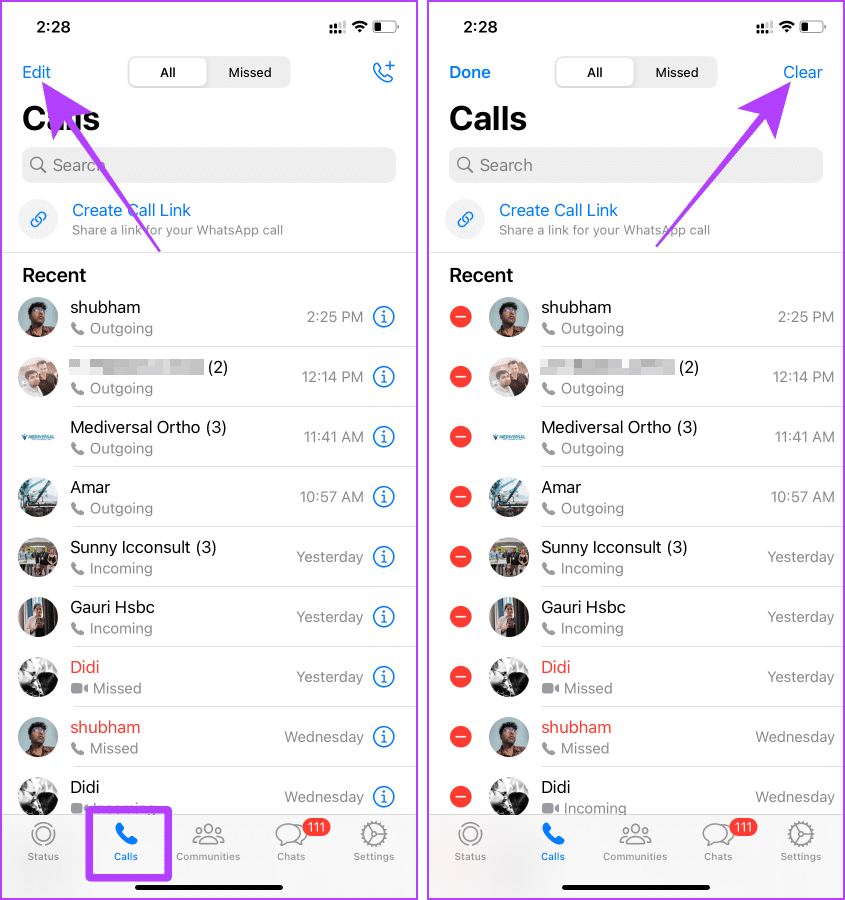 Cómo eliminar el historial de llamadas de WhatsApp en dispositivos Android e iOS