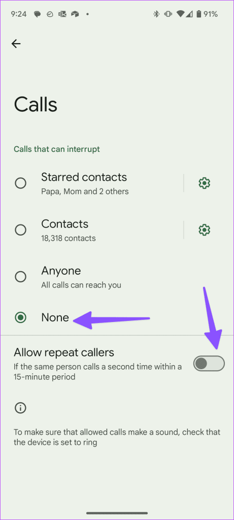 ¿Por qué recibo llamadas cuando no molestar o el modo de enfoque está activado?