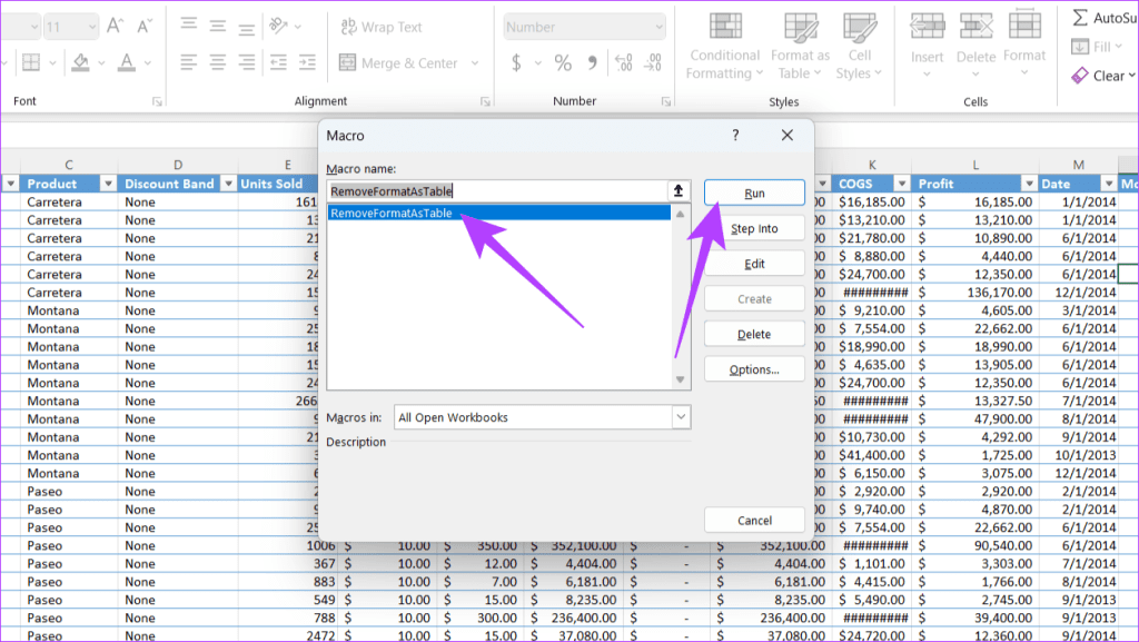 Comment supprimer « Formater sous forme de tableau » dans Excel