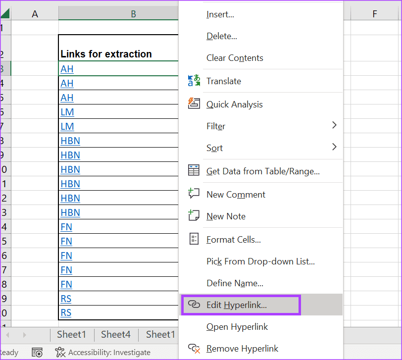 Microsoft Excel의 하이퍼링크에서 URL을 추출하는 3가지 가장 좋은 방법