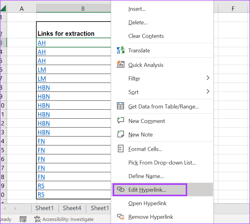 3 melhores maneiras de extrair um URL de hiperlinks no Microsoft Excel