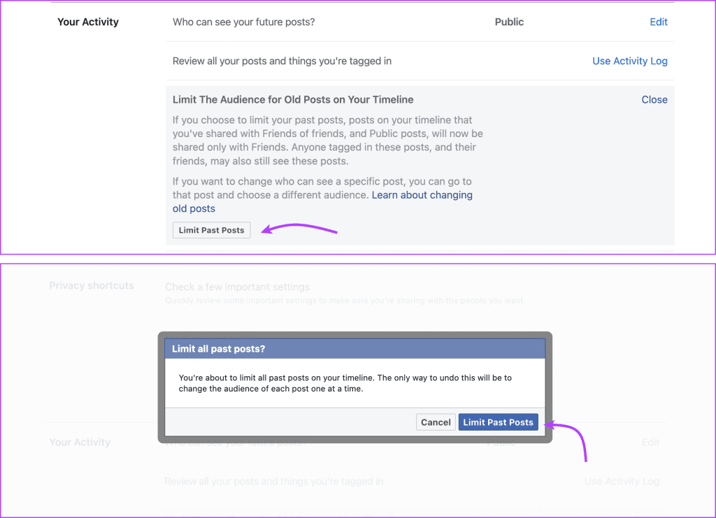 Facebook 上のすべての投稿を公開または友達から非表示にする方法