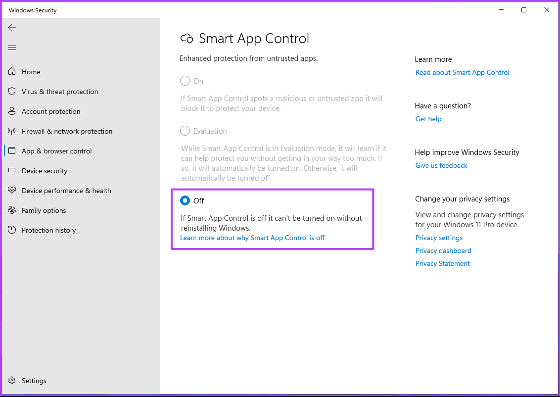 Como ativar ou desativar o Smart App Control no Windows 11