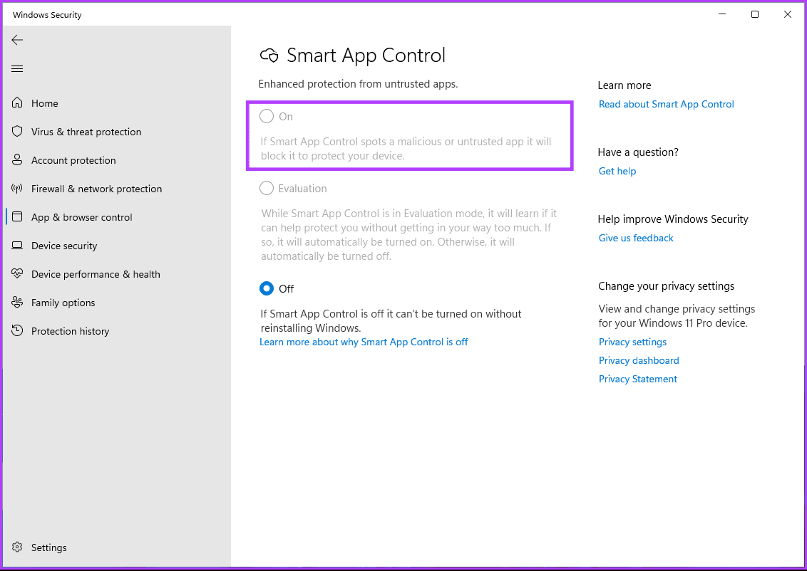 Como ativar ou desativar o Smart App Control no Windows 11