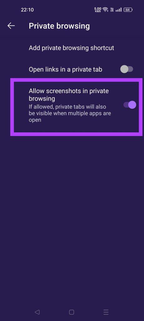 Come acquisire screenshot in modalità di navigazione in incognito su Android