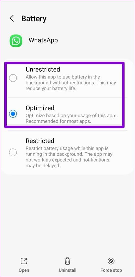 Las 8 mejores formas de arreglar las notificaciones retrasadas de WhatsApp en Android