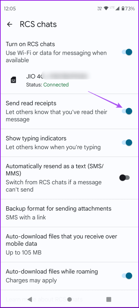 Las 6 mejores soluciones para los recibos de lectura que no funcionan en la aplicación Google Messages