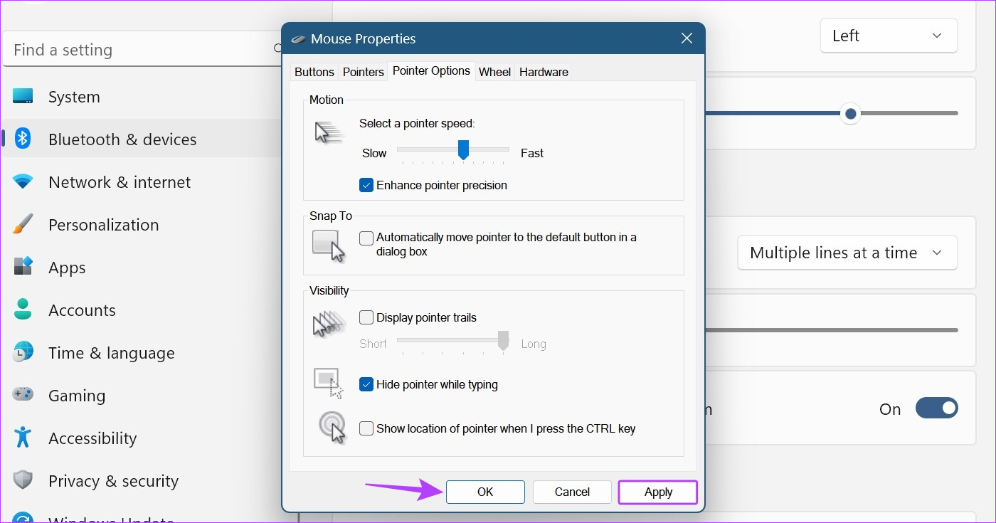 Como alterar a sensibilidade do mouse (DPI) e outras configurações no Windows 11