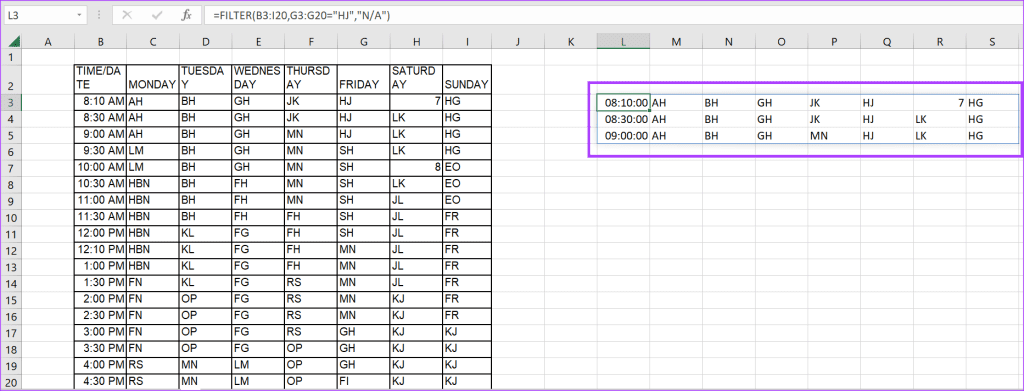 So verwenden Sie die Funktion zum Filtern und Sortieren von Daten in Microsoft Excel