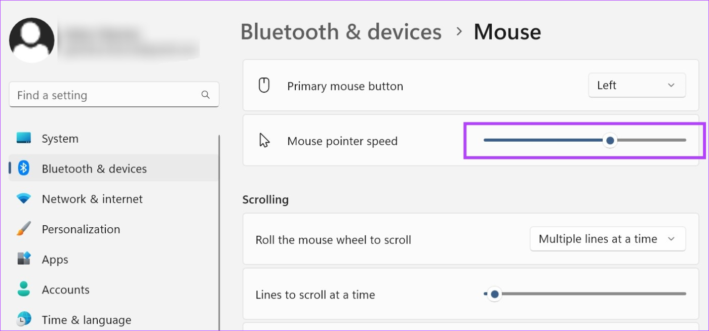 Como alterar a sensibilidade do mouse (DPI) e outras configurações no Windows 11