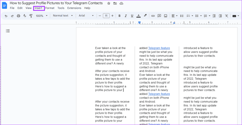 Hoe u tekstkolommen kunt maken en bewerken in Google Documenten