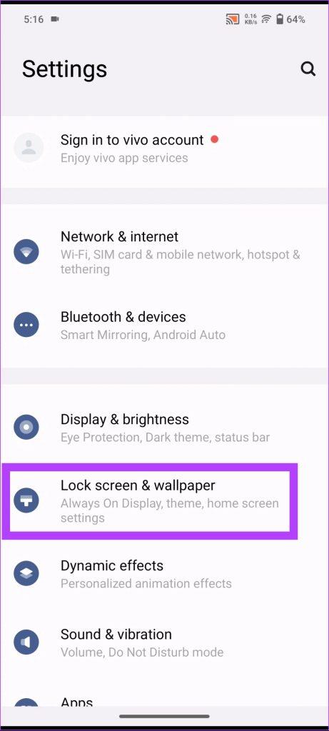 Come disattivare la schermata di blocco dinamico (o Glance) su Android