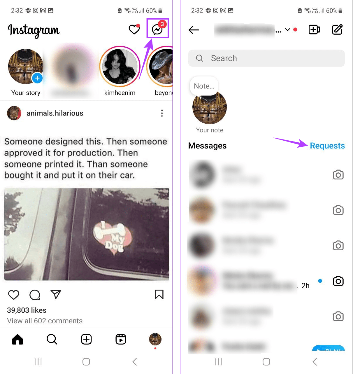 Instagramでメッセージを表示または未読にする方法