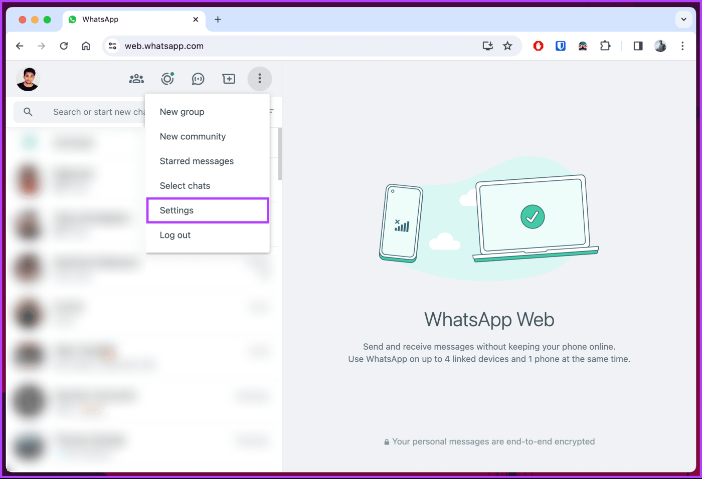 วิธีรักษาความปลอดภัยเว็บ WhatsApp ด้วยรหัสผ่าน