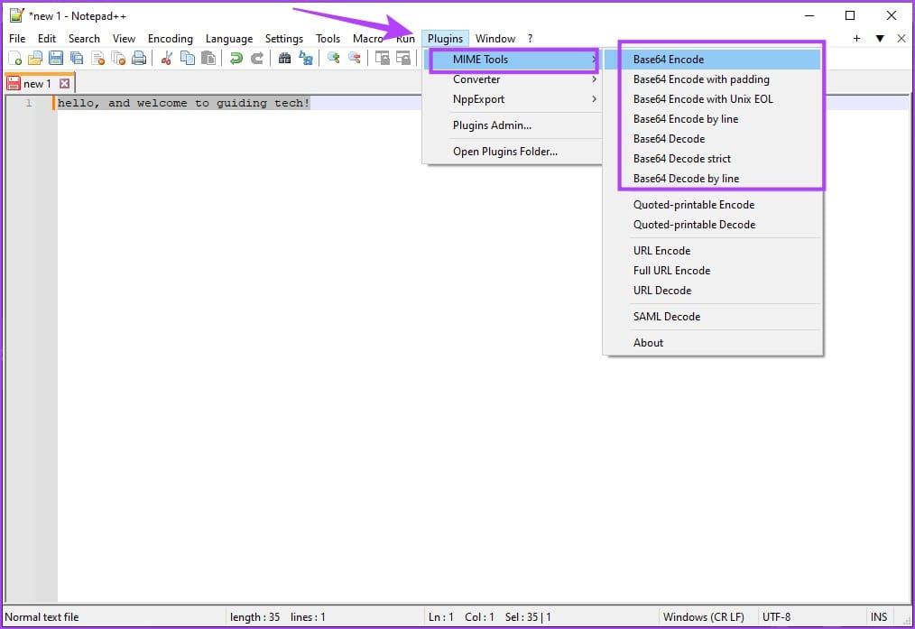 如何在Notepad ++上編碼和解碼Base64