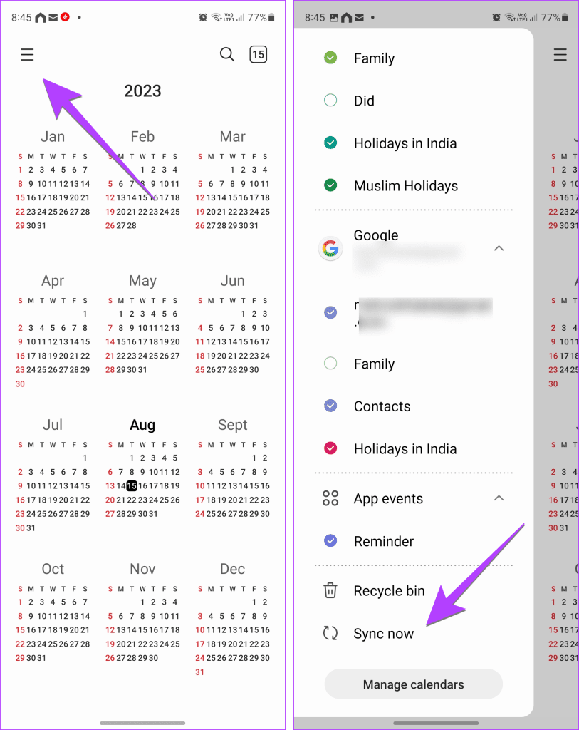 12 correzioni per il calendario Samsung che non mostra eventi e festività