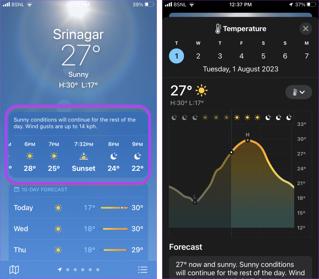 iPhoneでApple天気アプリを使用する方法