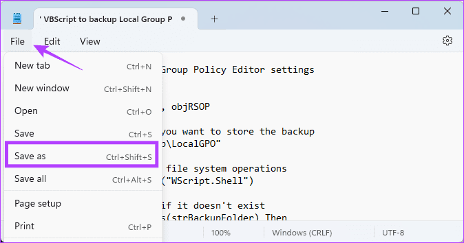 Quatro maneiras principais de fazer backup do editor de política de grupo local no Windows 11