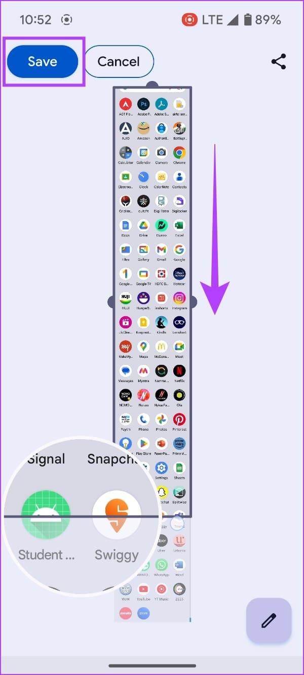 Comment prendre des captures d'écran défilantes (longues) sur Android