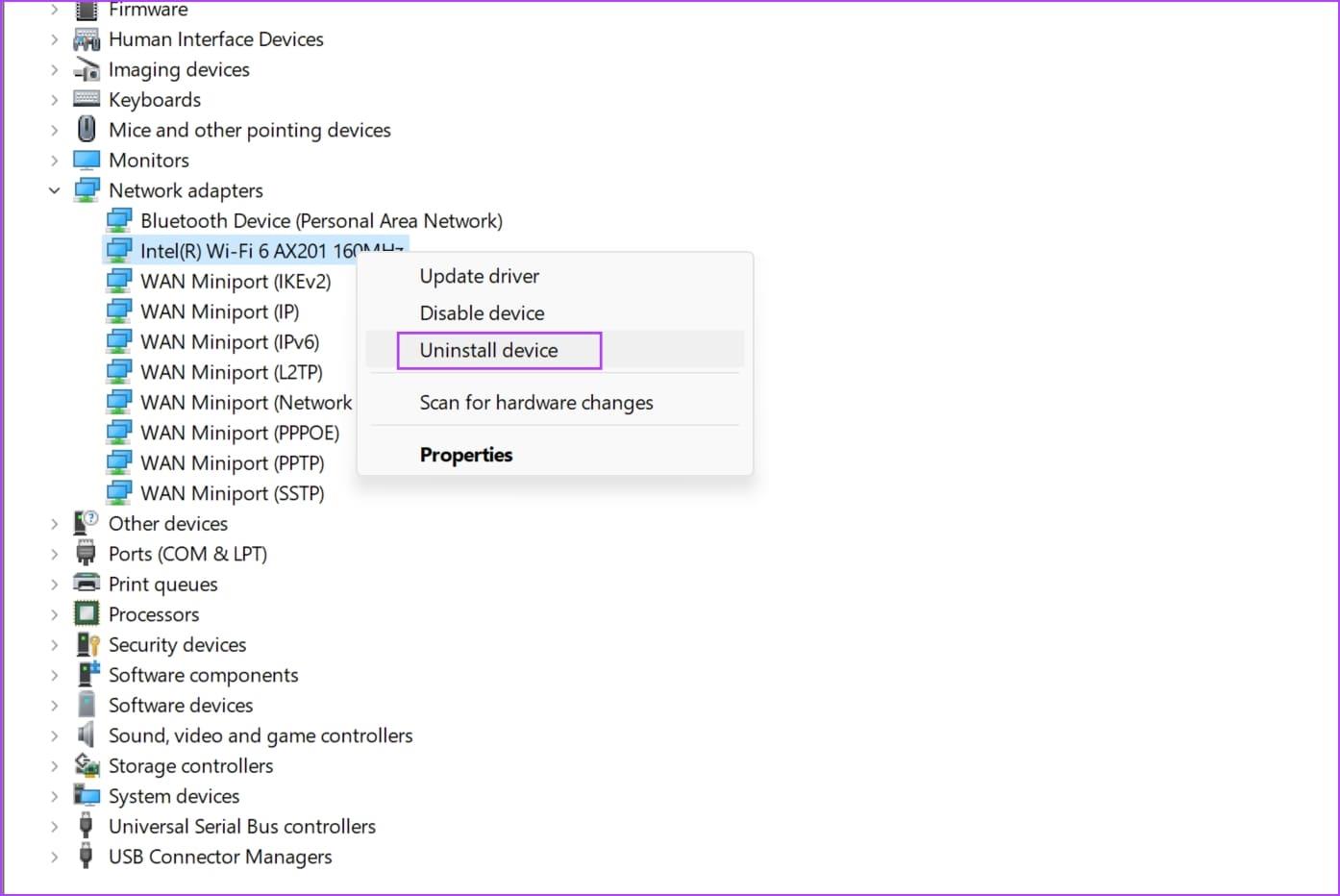 7 วิธีในการแก้ไขปัญหาไดรเวอร์อะแดปเตอร์ Intel Wi-Fi 6 AX201 หรือฮาร์ดแวร์