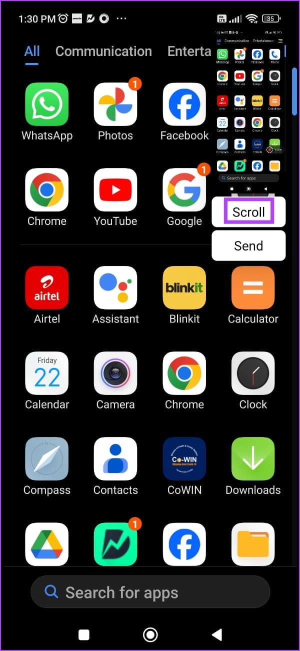 Come acquisire schermate scorrevoli (lunghe) su Android