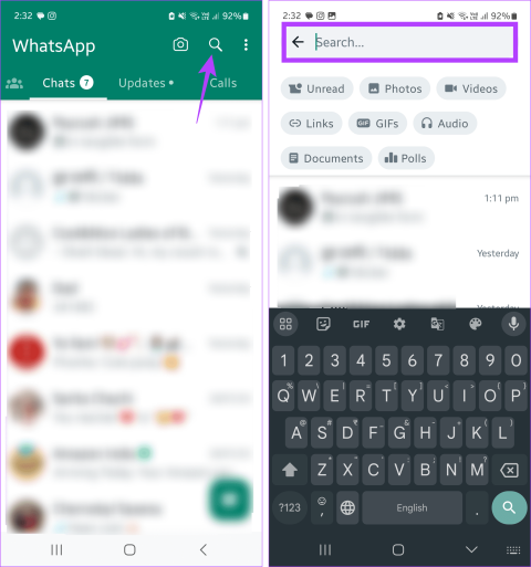 Comment rechercher des messages sur WhatsApp