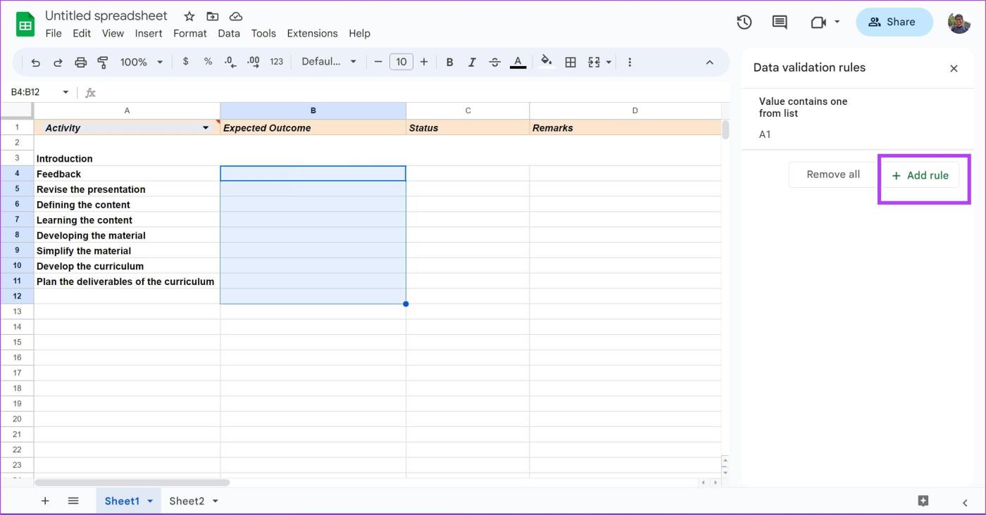 Cómo crear, editar y eliminar listas desplegables en Google Sheets