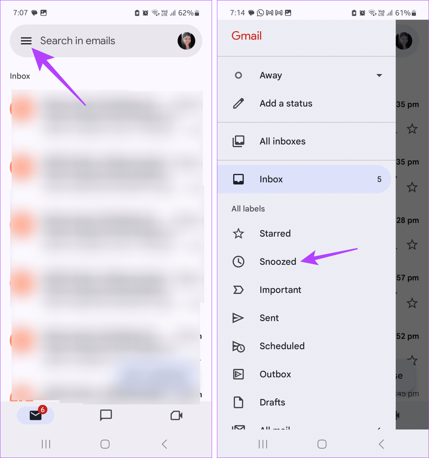 So verwenden Sie Snooze in Gmail auf Mobilgeräten und Desktops