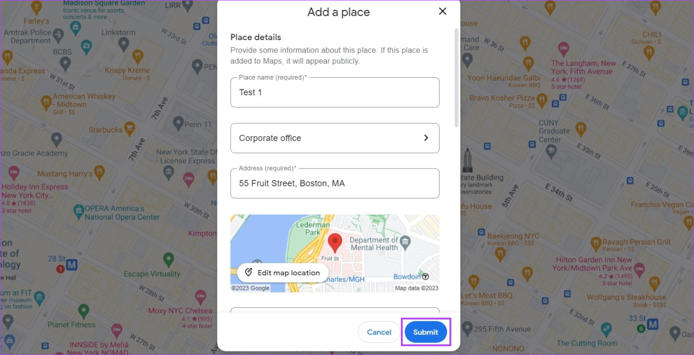 Como adicionar um local ou endereço ausente no Google Maps