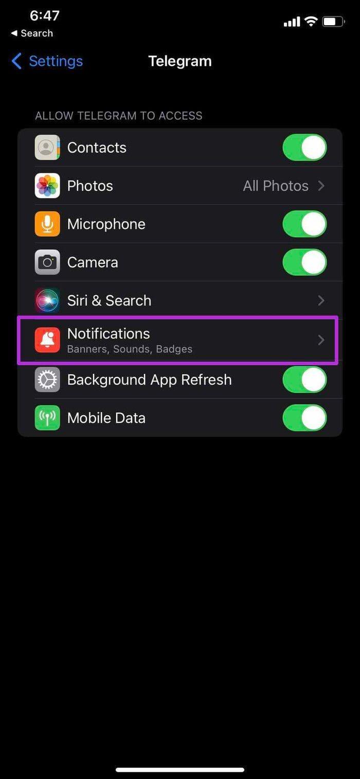 iPhoneに通知が表示されないTelegramを修正する5つの方法