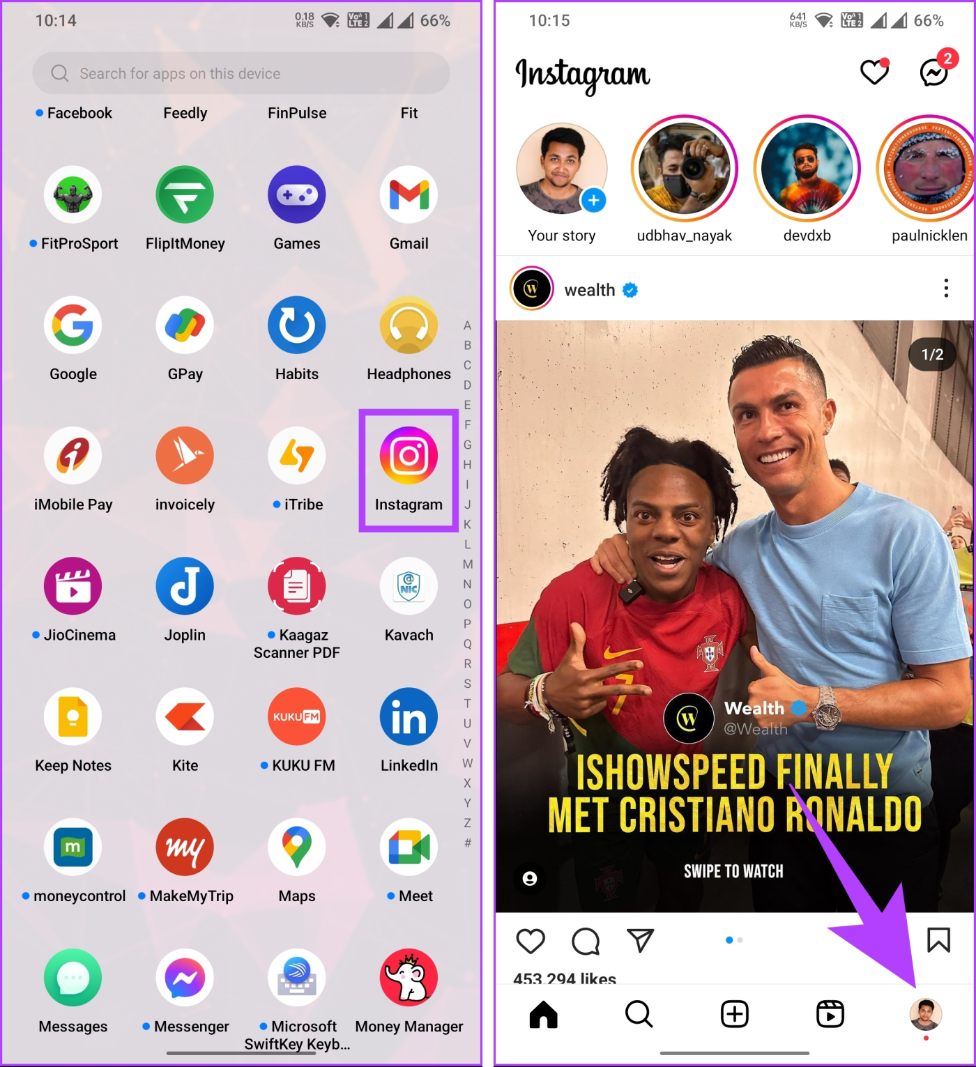 Como compartilhar uma postagem do Instagram na história do Snapchat