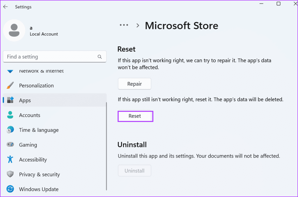 5 szybkich sposobów resetowania sklepu Microsoft w systemie Windows 11