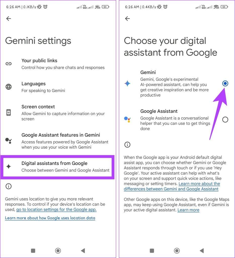วิธีเปลี่ยนจาก Google Assistant เป็น Gemini AI บน Android