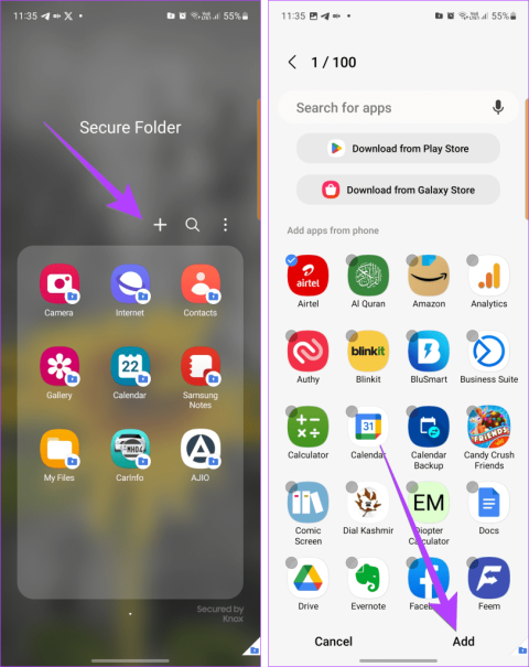 Apps toevoegen aan of verwijderen uit een beveiligde map op Samsung-telefoons