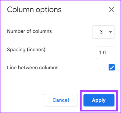 Comment créer et modifier des colonnes de texte dans Google Docs