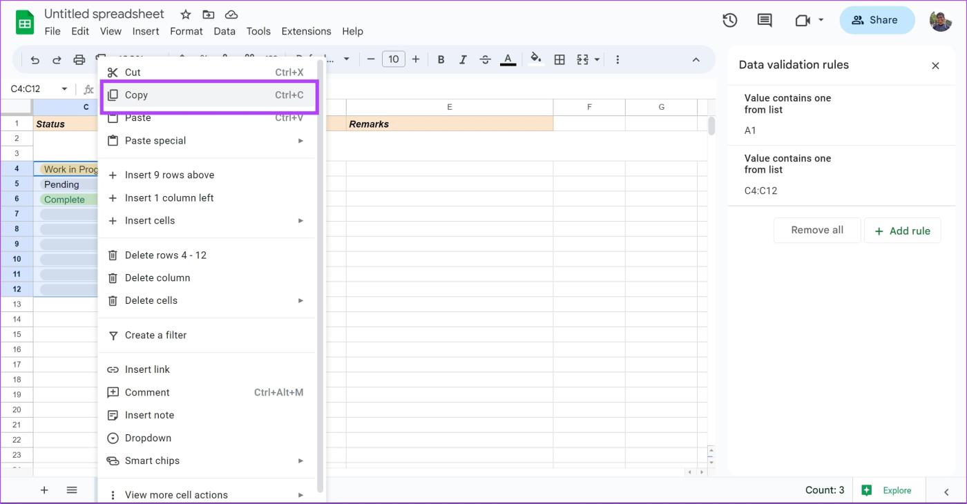 Cómo crear, editar y eliminar listas desplegables en Google Sheets