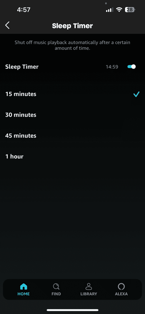 Amazon Music에서 수면 타이머를 설정하는 방법