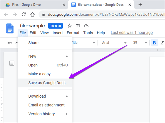 DOCX ファイルを Google ドキュメントに変換する方法