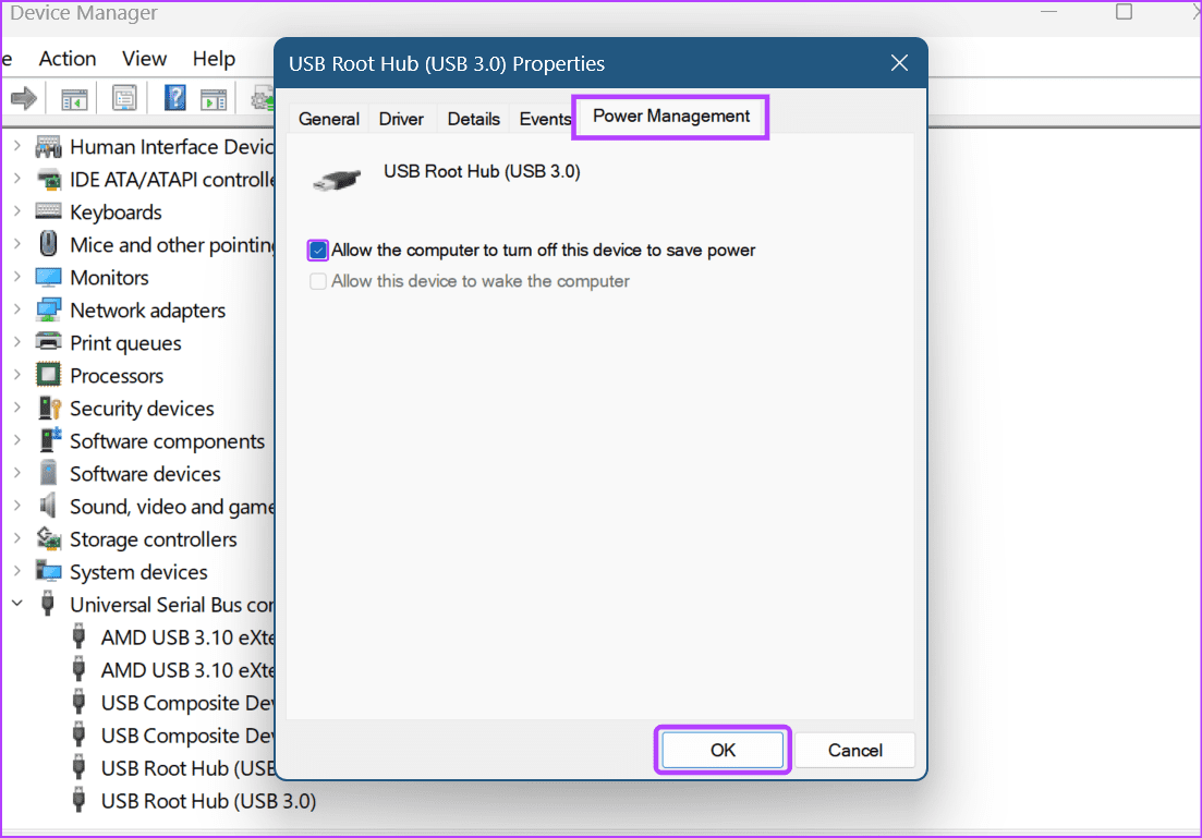 So deaktivieren Sie USB Selective Suspend in Windows 11