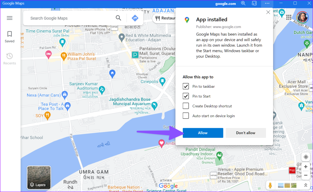 Comment utiliser Google Maps sur un PC Windows