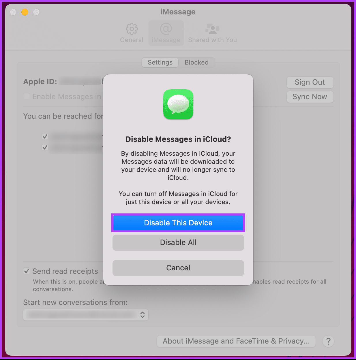 Mac または iPhone で iMessage をオフにする方法