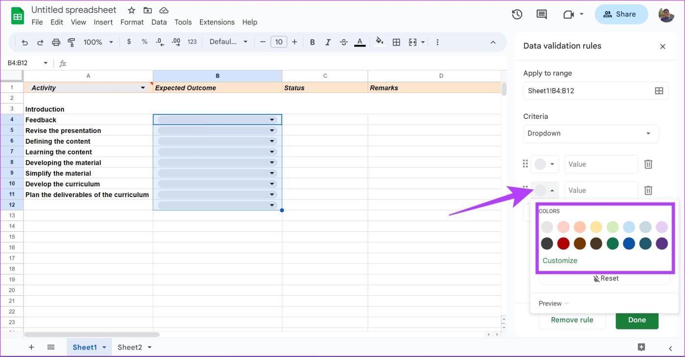 Cómo crear, editar y eliminar listas desplegables en Google Sheets