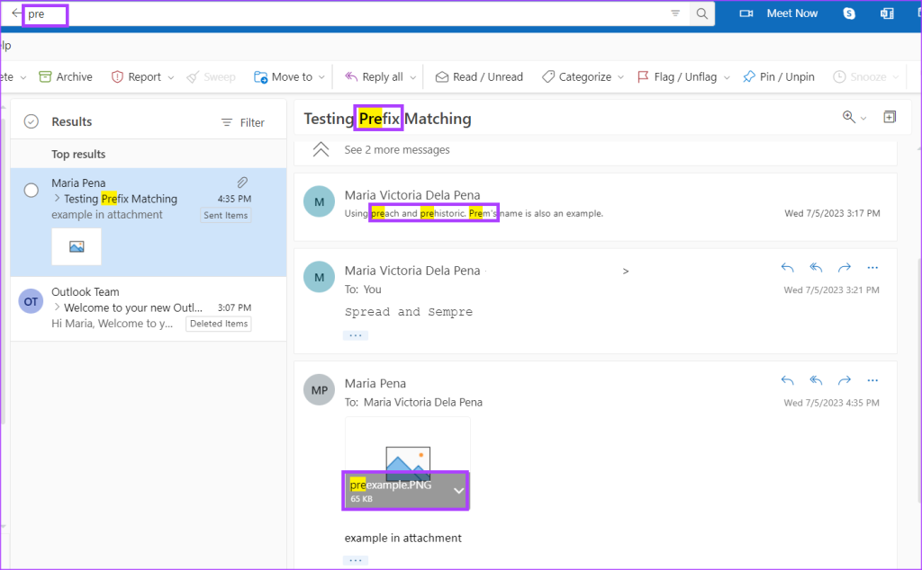 Una guía para usar la barra de búsqueda y los operadores de búsqueda en Microsoft Outlook