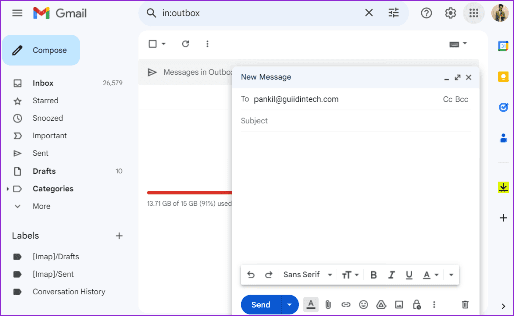 Top 9 manieren om e-mails te repareren die vastzitten in de Outbox van Gmail