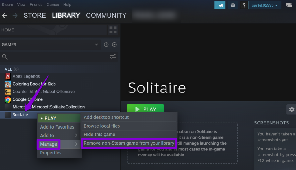 Steam ライブラリに非 Steam ゲームを追加または削除する方法