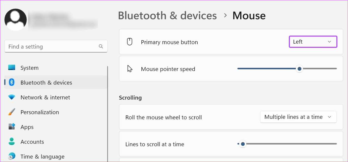 Como alterar a sensibilidade do mouse (DPI) e outras configurações no Windows 11