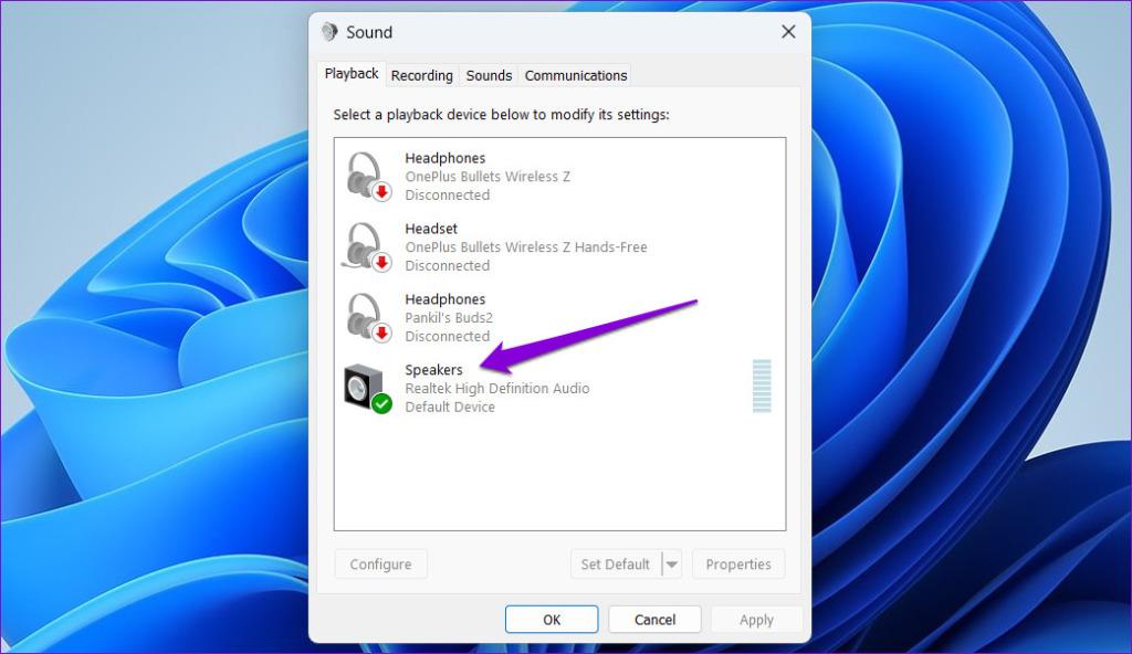 Les 7 principaux correctifs pour le périphérique audio par défaut ne cessent de changer sous Windows