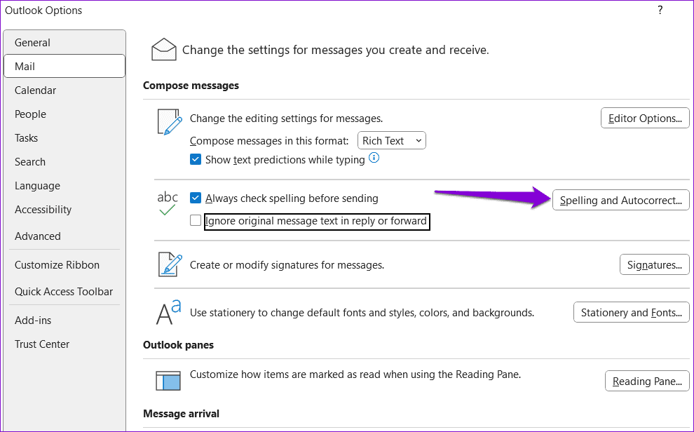 Les 6 principaux correctifs pour la vérification orthographique ne fonctionnent pas dans Microsoft Outlook pour Windows