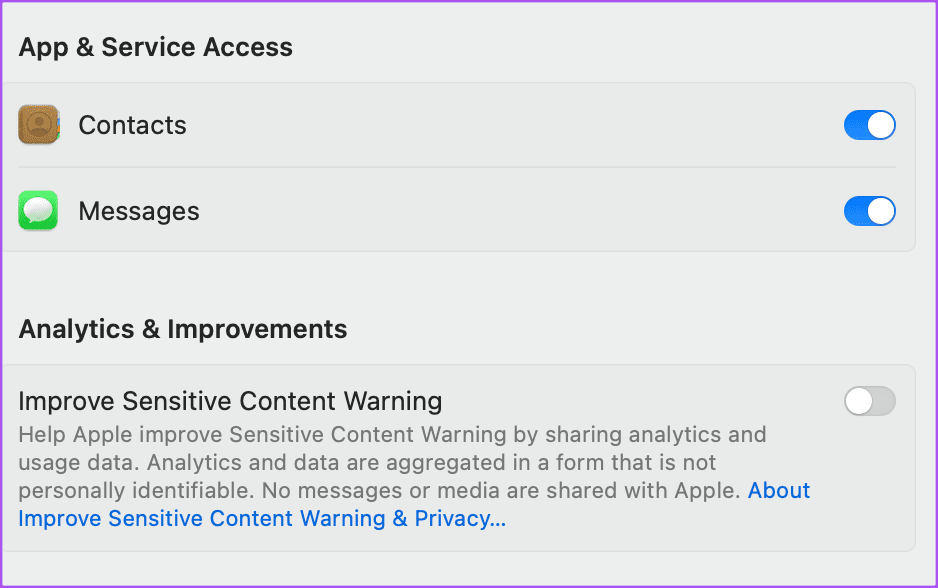 Cómo habilitar la advertencia de contenido confidencial en iPhone, iPad y Mac