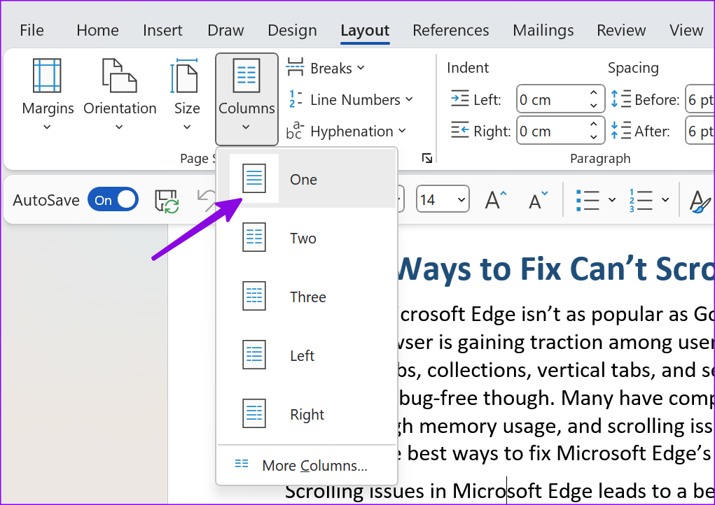 Microsoft Word에서 열을 만드는 방법